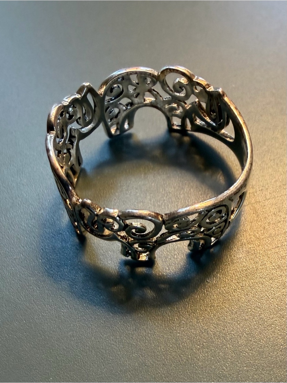 Sterling Silver Filigree Elephant Band Ring